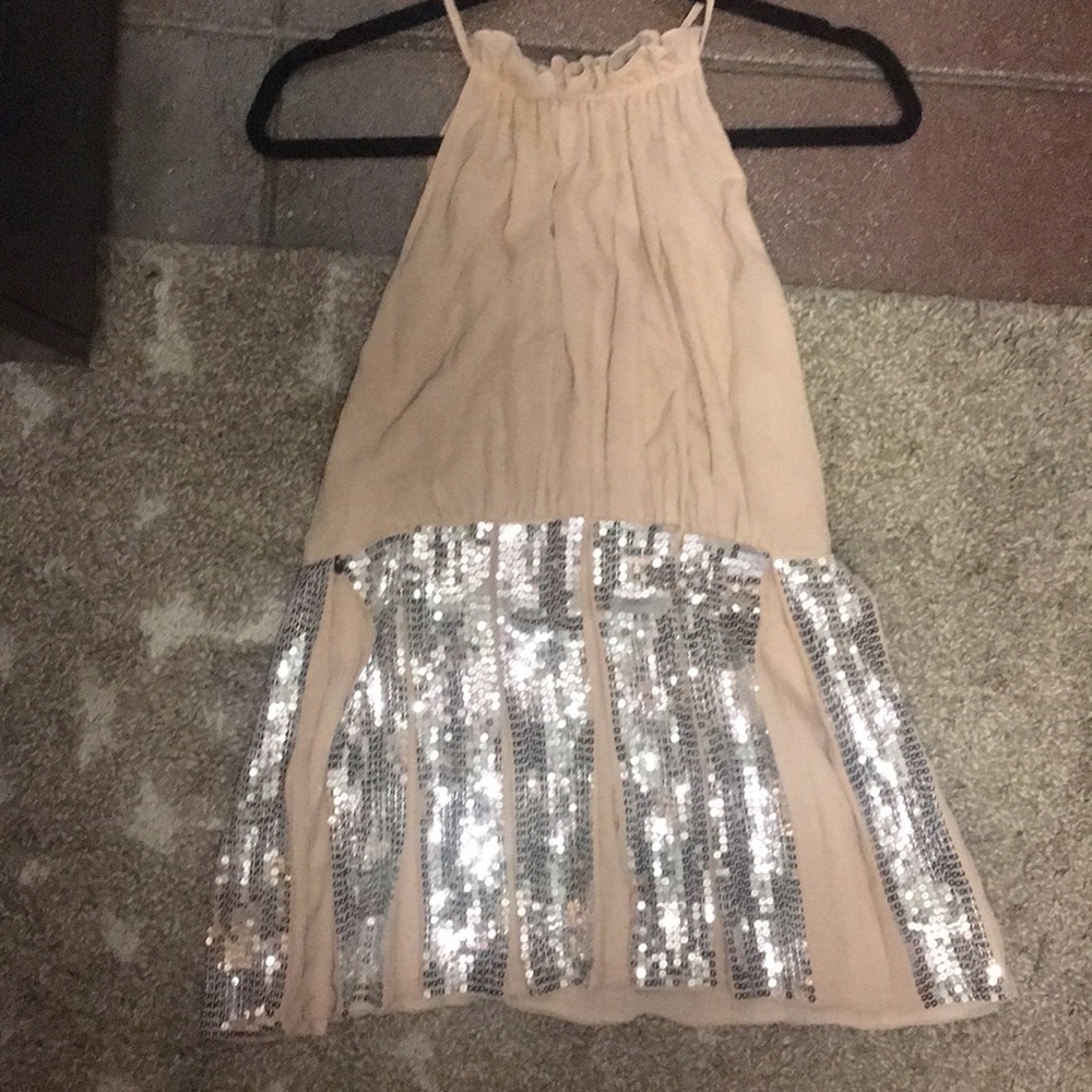 Forever21 peach sequin halter top